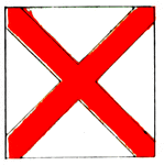 International code flag for the letter V.