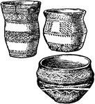 Pottery from the Bronze Age. Not drawn to scale.