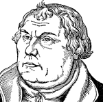 A portrait of Martin Luther after Cranach, he inspired the Protestant reform in the 1800's.