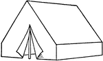 A wall tent, a style of tent with more headroom.