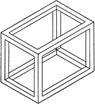 Illustration of the isometric of a skeleton of a box.