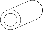 Illustration of an oblique view of a hollow cylinder.