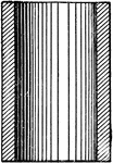 Illustration of a shaded section of a hollow cylinder viewed from the side.