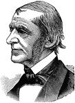 A portrait of Ralph Waldo Emerson. Emerson was an American Poet, essayist, and a leader of Transcendentalist movement in the 19 century.