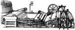 The paper-making machine almost superseded the old hand making process of forming paper.