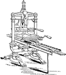 A popular contrivance used for printing in the early 19th century.