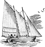 A certain portion of a sail between the top or bottom and a row of eyelet-holes running across the sail, one or more reefs being folded or rolled up to contract the sail in proportion to the increase of the wind.