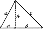 An illustration of an acute triangle with the height/altitude labeled h.