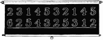 This set of numbers is used by a teacher to help the students practice adding numbers in columns. After they have mastered two numbers, the chart can be pulled down to show columns of three numbers to add and so on.