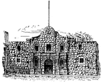The Alamo in San Antonio, Texas where the battle occurred during the war for Texan independence.
