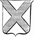 In heraldry, an ordinary in the form of St. Andrew's cross, formed by two bends, dexter and sinister, crossing each other.
