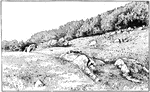 "Unit orographic blocks in granite, near the knife works, Hotchkissville. a Area over downthrown block." -Walcott, 1901