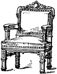 The Medieval Arm-chair from the 15th century was decorated with fringe and had a bas-relief or low relief.