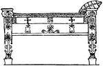 The Greek bedstead had a vase painting and served partly as bed, and partly as couch.