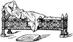 The Medieval bedstead of the 13th century was richly decorated with turned posts and carved sides. The front was often furnished with an opening to allow of getting into the bed.