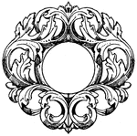 The German mirror frame was made in the 18th century. A mirror surrounded by scroll work.