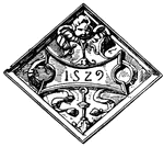 The French Architectural frame constructed in 1529 was a lozenge panel (diamond shaped).