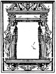 The pulpit Architectural frame was a German frame that was dated between 1595 to 1597. It had the general shape of an erect triangle that has a cresting feature, free-ending upwards.