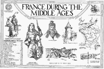 A poster with facts and images of France during the Middle Ages.