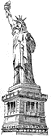"'Liberty Enlightening the World,' a gift from the French Republic to the Greatest Republic. Height of Statue, 151 feet; of pedestal, 155 feet." -Foster, 1921