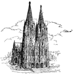 "Germany's most beautiful cathedral, Cologne." -Foster, 1921