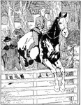 A scene from Lorna Doone, by Richard Doddridge Blackmore where John Ridd rides the mare, Winnie.