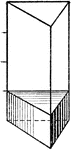 Illustration used to show finding the volume of a triangular prism.