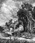 The Valley Farm. (Willy Lott's House.), a painting by John Constable.