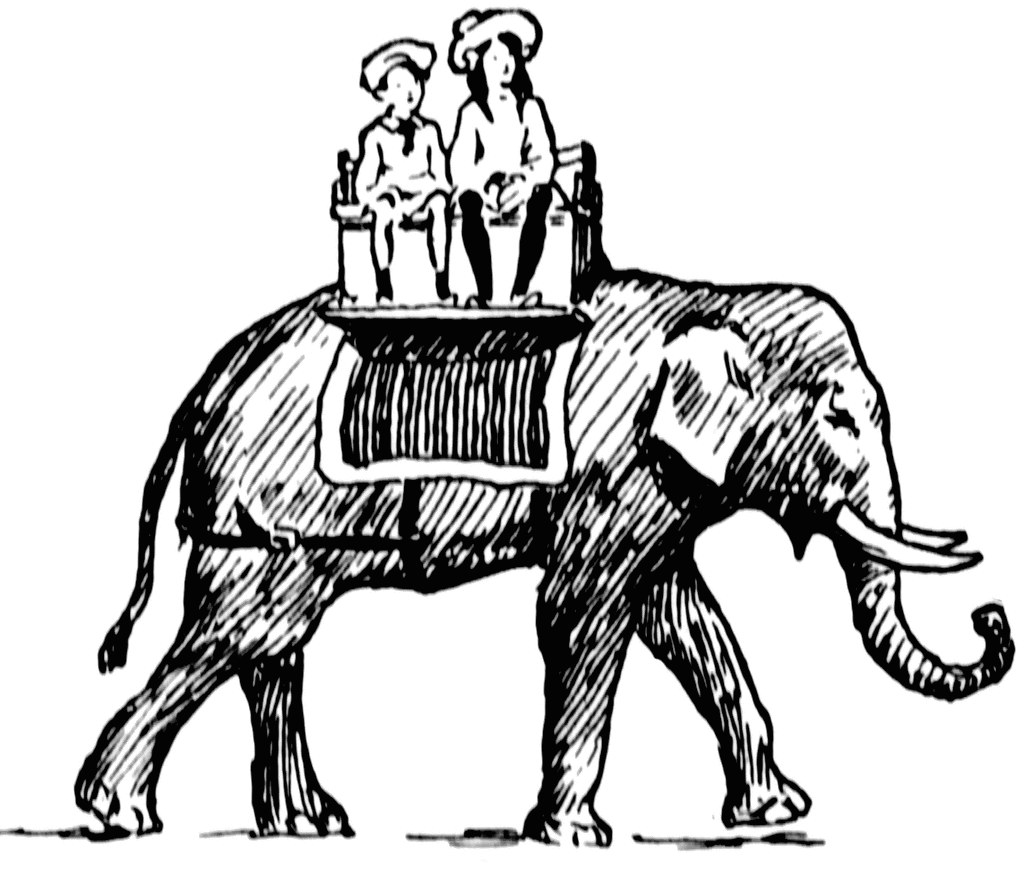 Girls Riding an Elephant | ClipArt ETC