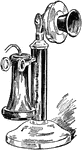 The candlestick or upright telephone was used in the early to mid-twentieth century.