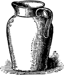 A jug for holding water or other liquids.