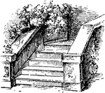 A set of stairs used for walking up to a higher level.
