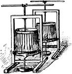 A wine press is a device used to extract juice from crushed grapes during wine making.