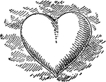 A symbol of a heart used to represent love.