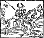 The Knight, an engraving from William Caxton's Game and Playe of the Chesse.