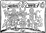 The trademark of prints published by William Caxton and Wynkyn de Worde.
