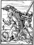 The Pedlar, from Hans Holbein's series of engravings, Dance of Death.
