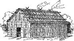 "Bark house of Iroquois." -Jenks, 1911