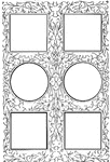 Six-part floral frame