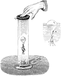 A Cartesian diver or Cartesian devil is a classic science experiment, named for Ren&eacute; Descartes, which demonstrates the principle of buoyancy and the ideal gas law.