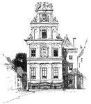 An illustration of a stadhuis which means town hall in Dutch.