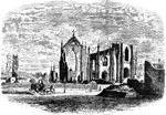An illustration of the ruins of St. Finbar located in Charleston, SC.