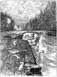 An illustration of Horse Shoe and Birmingham Falls.