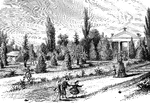 An image of Missouri's Botanical Garden, formerly known as Shaw's Garden in 1874. Founded in 1859, the Missouri Botanical Garden is one of the oldest botanical institutions in the United States and a National Historic Landmark.