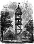 An illustration of a bell tower in Augusta, Georgia as seen in 1874.
