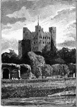 Rochester Castle stands on the east bank of the River Medway, in Rochester, Kent. It is one of the best-preserved castles of its kind in the UK. There has been a castle on this site since Roman times (c <small>AD</small>43), though it is the keep of 1127 and the Norman castle which can be seen today. With the invention of gunpowder other types of defense became more appropriate, and the military center of the Medway Towns moved to Chatham.