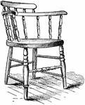 An illustration of an armed chair.