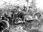 The Battle of Agincourt was an English victory against a larger French army in the Hundred Years' War. The battle occurred on Friday 25 October 1415 (Saint Crispin's Day), in northern France. Henry V's victory started a new period in the war, in which he came very close to capturing the throne of France for himself and his heirs.