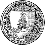 The seal of the Department of Agriculture of the United States.