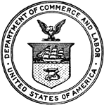 The seal of the Department of Commerce and Labor of the United States.